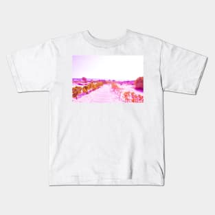 Pathway going to the beach in Oman purple version Kids T-Shirt